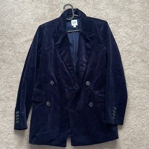 Gap Double-Breasted Corduroy Blazer - navy blue